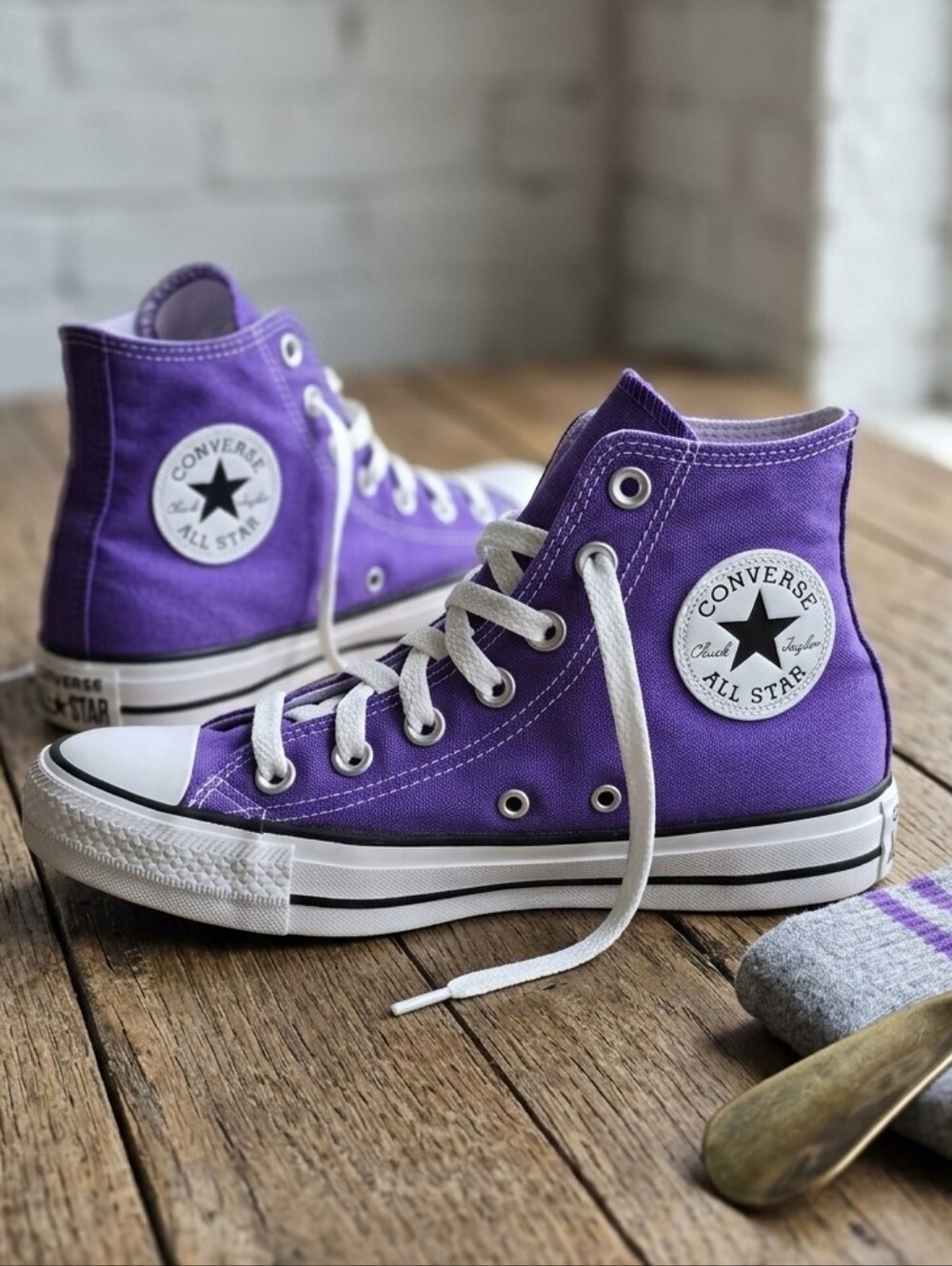 Purple High top Converse